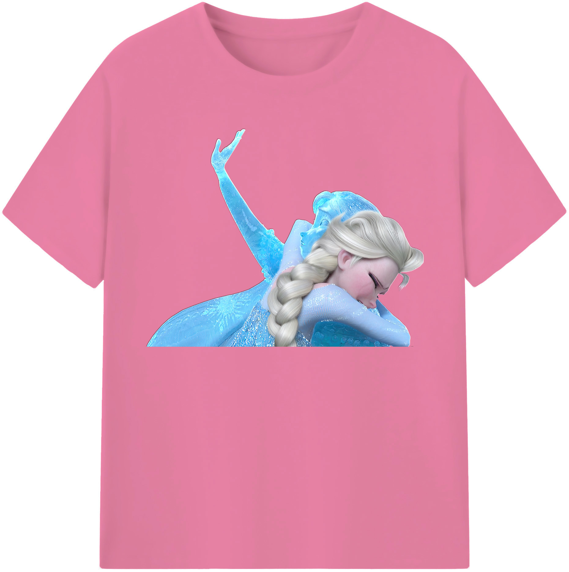 （画像用） アナと雪の女王 アンナ エルサ Frozen Anna Elsa 綿100％半袖Tシャツ（フロントプリント）